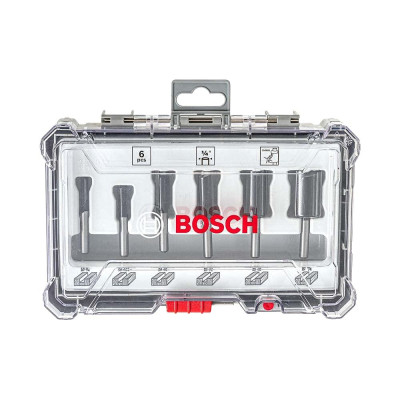 BỘ MŨI PHAY THẲNG 6 MÓN (MỚI) BOSCH 2607017467 - HÀNG CHÍNH HÃNG