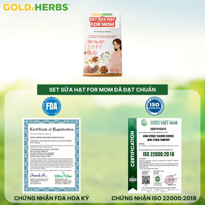 Set sữa hạt cung cấp dưỡng chất toàn diện cho mẹ mang thai và cho con bú GoldzHerbs For Mom – 14 gói/ 500g