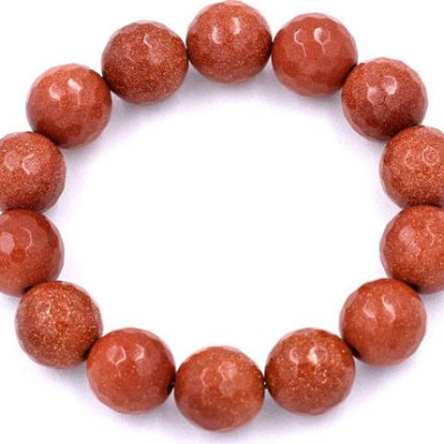 Vòng tay chuỗi hạt Đá Kim Sa Cắt Giác 14 ly 13 hạt - hợp mệnh Kim, mệnh Thổ