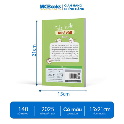 Sách - Take Note Ngữ Văn lớp 11 – Tổng hợp kiến thức, hiểu nhanh, nhớ lâu