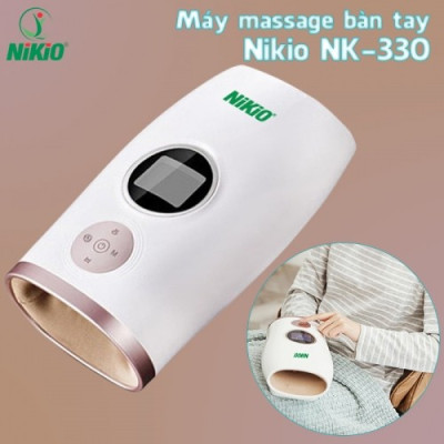 Máy massage bàn tay pin sạc Nikio NK-330 - Không dây hoạt động điện áp suất không khí và nén nhiệt
