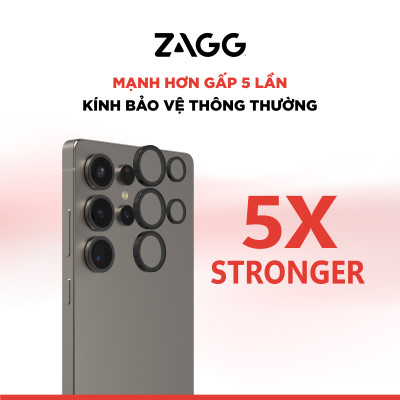 Kính Camera Dành Cho Galaxy S25 Ultra ZAGG Camera InvisibleShield Kèm Khung Dán Chống Trầy Xước, Chống Va Đập_ Hàng Chính Hãng