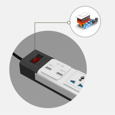 Ổ cắm kéo dài đa năng USB 3m-5m chính hãng Rạng Đông Model: OC02.USB 3C/3M/10A