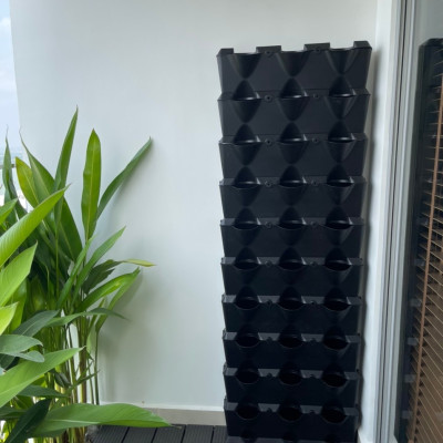 CHẬU TRỒNG RAU ĐỨNG TẠI NHÀ VERTICAL MODULE NHẬP KHẨU CHÂU ÂU MINIGARDEN MÀU TRẮNG (GỒM CHẬU, NẮP VÀ NÚT KHÓA CÀI CHẬU)