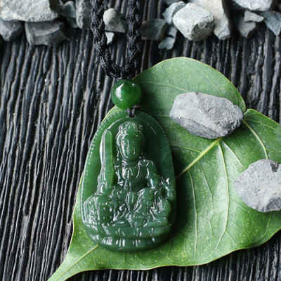 Mặt Dây Chuyền Văn Thù Bồ Tát Ngọc Bích Ngọc Quý Gemstones GA108