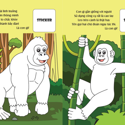 Bé tô màu: Khám phá rừng xanh hùng vĩ (20+ hình dán sticker) (VT)