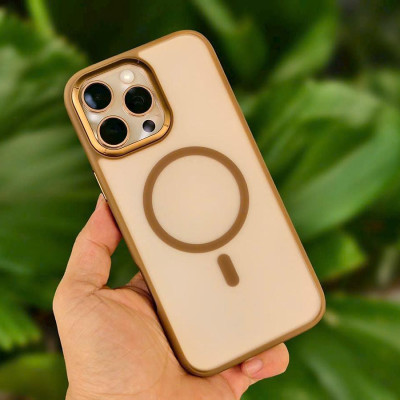 Ốp Lưng Trong Suốt Hỗ Trợ Sạc Từ Tính cho iPhone 16 Pro Max hiệu Wiwu FGG - 012 màu vàng Sa Mạc - Hàng chính hãng