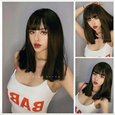 Tóc giả thẳng cao cấp- tặng lưới chùm tóc