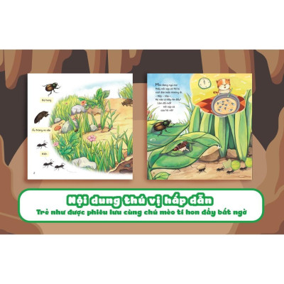 Sách - Cuộc Phiêu Lưu Của Mèo Tí Hon Trong Lòng Đất (20 Stickers Con Vật Đáng Yêu) - Megabook