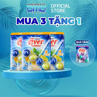 Combo 3 Vỉ Viên Treo Bồn Cầu Evershine Hương Chanh 54 Gr (Tặng 1 Vỉ Viên Treo Hương Lavender)