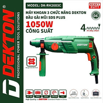 MÁY KHOAN 3 CHỨC NĂNG 1050W DEKTON DK-RH2603C - HÀNG CHÍNH HÃNG