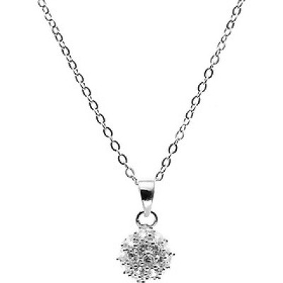 Dây Và Mặt Dây Chuyền Bạc Hiểu Minh DMD087T hình cầu đá trắng