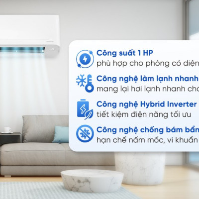 Máy lạnh Toshiba Inverter 1 HP RAS-H10S5KCV2G-V - HÀNG CHÍNH HÃNG - CHỈ GIAO HCM