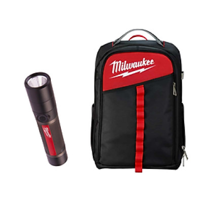 COMBO BALO ĐỰNG ĐỒ NGHỀ MILWAUKEE 48-22-8202 + ĐÈN PIN LED CẦM TAY MILWAUKEE L4 FMLED-301 - HÀNG CHÍNH HÃNG