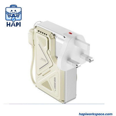 Sạc Dự Phòng hàng chính hãng WiWU Knight Series 10.000mAh 35W Wi-P057 tích hợp cáp sạc, sạc tường AC, sạc không dây, kiêm giá đỡ điện thoại