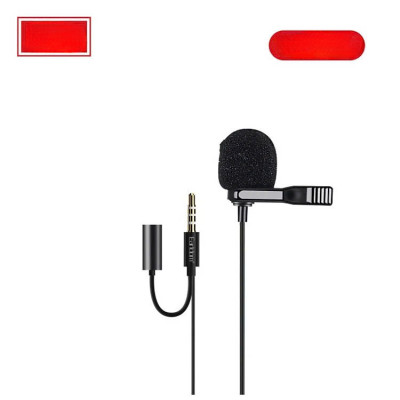 Mic Thu Âm Chân 3.5mm Dành Cho Điện Thoại, Máy Quay, Máy Trợ Giảng Kèm Jack Tai Nghe 3.5mm Micro - Hàng Chính Hãng