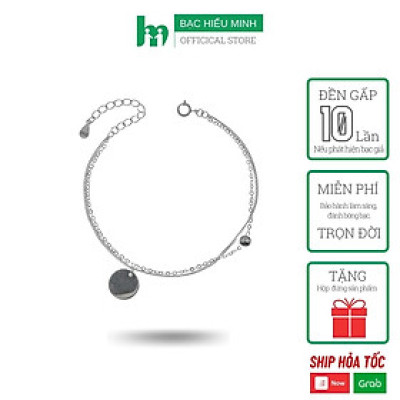 Vòng Tay Nữ Mix Bi Cầu Và Miếng Bạc Có Thể Khắc Chữ Nhẹ Nhàng Nữ Tính BẠC HIỂU MINH LTU533S