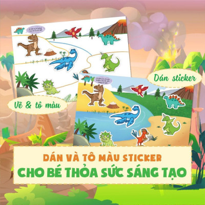 Sách - Dino Tập Vẽ - 4 Bước Vẽ Đơn Giản Khủng Long - Megabook