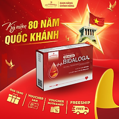 Viên uống Bidaloga hỗ trợ giảm mỡ máu, hạn chế xơ vữa động mạch (30 viên) - Nutramed