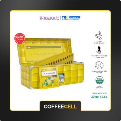 [MUA 1 TẶNG 5] Cà Phê Đen Premium Với Nhân Sâm Trắng Thượng Hạng COFFEECELL (30 gói x 3.5g) - Tăng cường hệ miễn dịch, Giải phóng tiềm năng nhà lãnh đạo - Hàng Chính Hãng