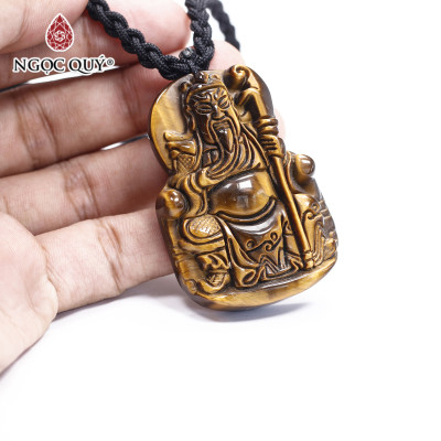 Mặt dây chuyền hình rồng thạch anh mắt hổ 43x28mm mệnh thổ, kim - Ngọc Quý Gemstones