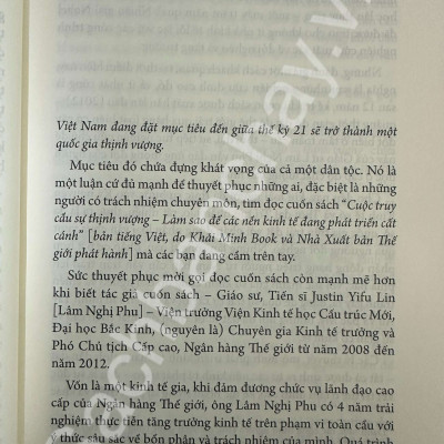 Cuộc Truy Cầu Sự Thịnh Vượng - Làm Sao Để Các Nền Kinh Tế Đang Phát Triển Cất Cánh (Tác giả: Justin Yifu Lin)