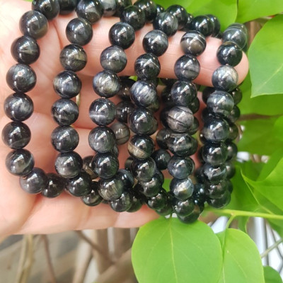 Vòng tay chuỗi đá mắt hổ tự nhiên đen xanh size hạt nhỏ 8mm 21 hạt bóng đẹp cung sanh nữ mệnh thủy mệnh mộc đeo may mắn đá tự nhiên tốt sức khỏe công việc tốt đẹp tài lộc hanh thông xinh tay rẻ đẹp ạ