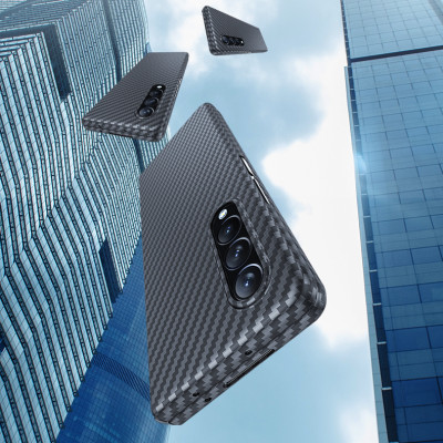 Ốp lưng dành cho Samsung Galaxy Z Fold 3 hiệu X Level vân sợi carbon chống sốc chống vân tay chống bẩn - Hàng nhập khẩu