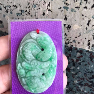 MẶT DÂY CHUYỀN PHONG THỦY MẶT LỚN Ạ ĐÁ CẨM THẠCH TỰ NHIÊN  CAO 41MM NGANG 27MM DẦY 5MM