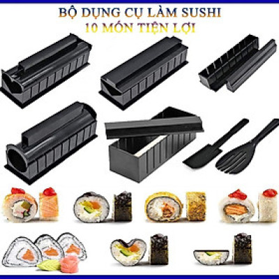 Bộ Dụng Cụ Làm Sushi 10 Món Tiện Lợi