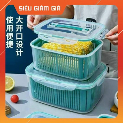 HỘP ĐỰNG ĐỒ BẢO QUẢN TỦ LẠNH - Bộ set 5 rổ hộp đựng đồ tủ lạnh đa năng thông minh cao cấp