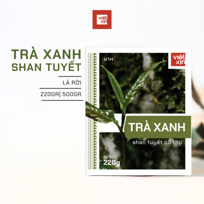 Trà xanh ViXi trà Shan Tuyết cổ thụ lá rời 1 búp 2 lá 220gr - 500gr