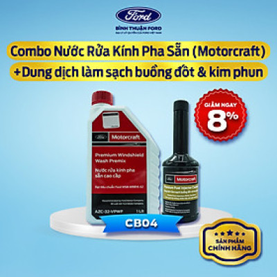 [COMBO GIÁ HỜI] Nước Rửa Kính Ô tô Pha Sẵn (Motorcraft) + Dung dịch làm sạch buồng đốt & kim phun | Chính hãng
