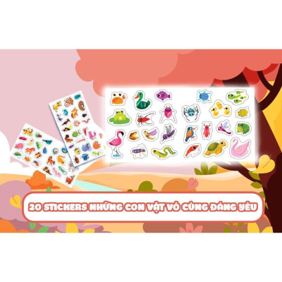 Sách - Cuộc Phiêu Lưu Của Mèo Tí Hon Trong Bụi Cây (20 Stickers Con Vật Đáng Yêu) - Megabook