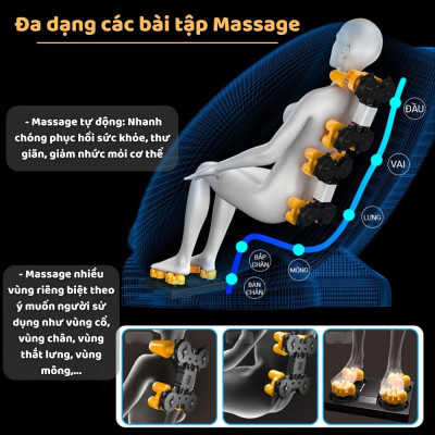 Ghế massage trị liệu toàn thân Kagawa K9 cao cấp đa chức năng công nghệ túi khí, nhiệt hồng ngoại