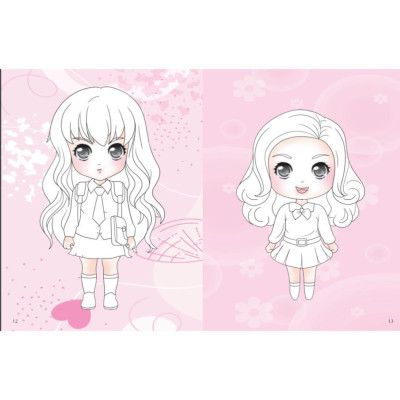 Sách - Dán Hình & Tô Màu IQ EQ CQ - Chibi Girl Tô Màu Bé Gái - Quyến Rũ - Kèm Sticker - Việt Thư