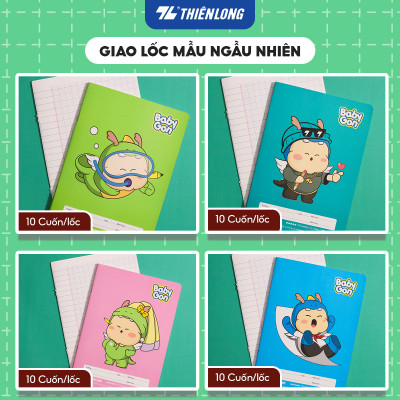 [TẶNG 2] Combo 10 Vở 4 ô ly vuông, tập học sinh 80 trang 100gsm Thiên Long NB-123 - Vở ô ly học sinh mẫu ngẫu nhiên
