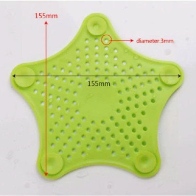 Miếng Lọc Rác Silicon Thông Minh Nhà Tắm, Bồn Rửa Bát - Hình ngôi sao, có chân bám cố định (giao màu ngẫu nhiên)