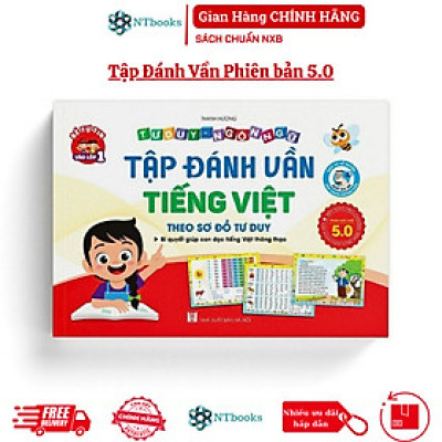 Sách Tập đánh vần tiếng Việt - Theo sơ đồ tư duy - Bản mới nhất 5.0 - Quét mã QR để nghe hướng dẫn đọc