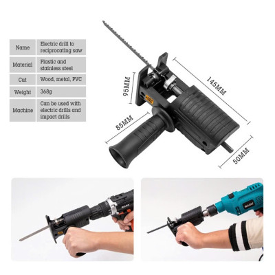 Biến Máy Khoan thành Máy Cưa Lọng Cầm Tay: Bộ Chuyển Đổi HILDA (Tặng 3 Lưỡi Cưa) Loại Tốt