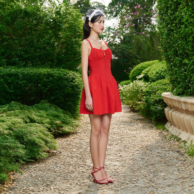 DOTTIE - Đầm coset tùng xòe - Đỏ - D0573