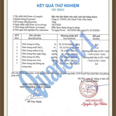 Bột rửa bát sinh học SATOS 1.5kg- Dùng cho máy rửa bát