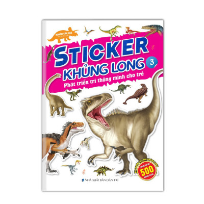 Sách Sticker khủng long Phát triển trí thông minh cho trẻ 4 quyển kèm trang sticker dán hình