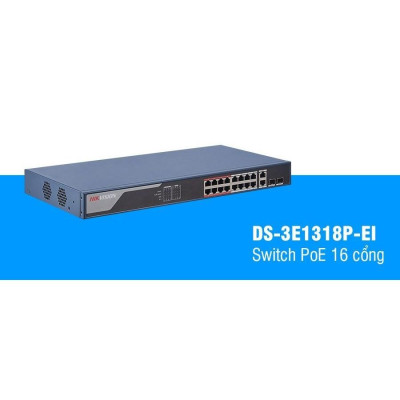 Bộ chia Switch PoE 16 cổng HIKVISION DS-3E1318P-EI - Hàng chính hãng
