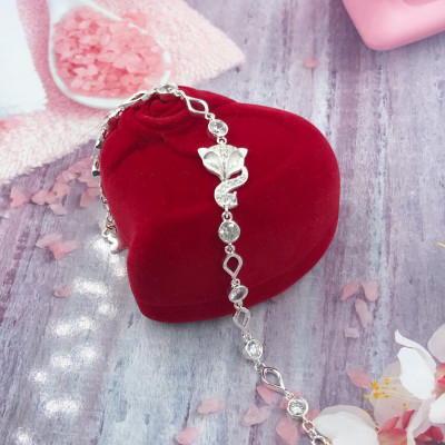 Vòng Tay, Lắc Tay Nữ Bạc 925 Hồ Ly Xinh Đính Đá BẠC HIỂU MINH LTU545