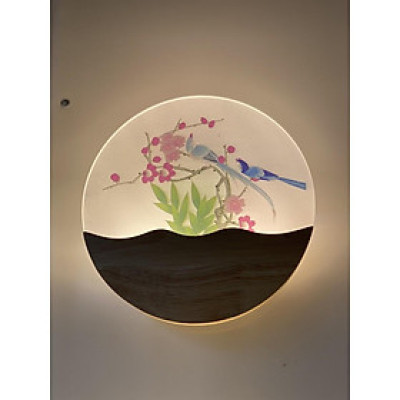 Đèn gắn tường chim xanh trên cành Trang trí phòng ngủ, phòng khách