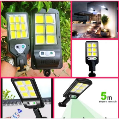 1 ĐÈN LED 6 TIM LED CÔNG XUẤT 150W SÁNG BẰNG ĐIỆN NĂNG LƯỢNG MẶT TRỜI CẢM BIẾN THÔNG MINH