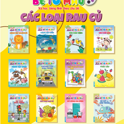 Sách - Bé tô màu và học tiếng anh theo chủ đề - Các loại rau củ