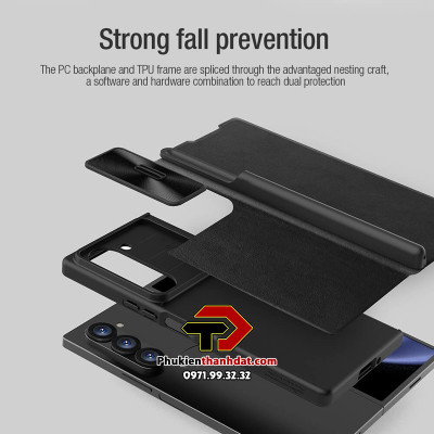 Bao da cho SamSung Galaxy Z Fold6 chính hãng Nillkin QIN có ngăn đựng bút - Hàng nhập khẩu