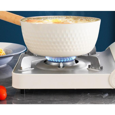 Chảo Chống Dính Caramic Đáy Lòng Sâu Size 18cm Tay Cầm Cán Gỗ